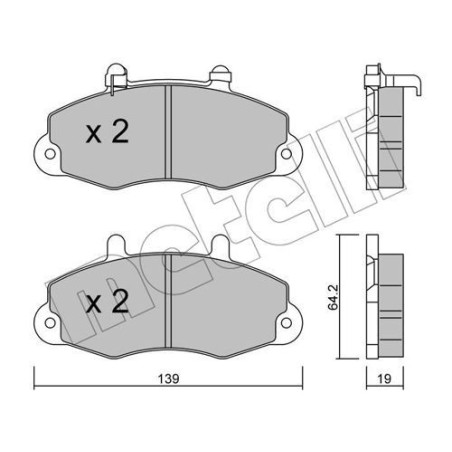 METELLI 22-0194-1 Brzdové platničky Predné pre