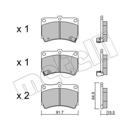 METELLI 22-0196-0 Pastillas de freno Delantero para