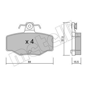 METELLI 22-0199-0 Brake Pads Set Rear for