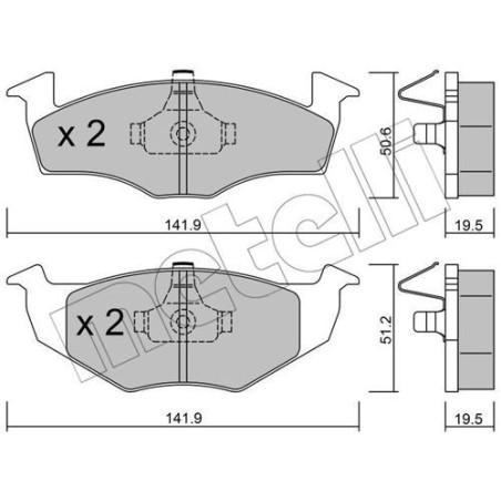 METELLI 22-0206-1 Pastillas de freno Delantero para