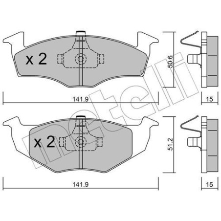 METELLI 22-0206-2 Pastillas de freno Delantero para