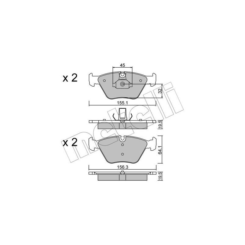 METELLI 22-0207-3 Brake Pads Set Front for