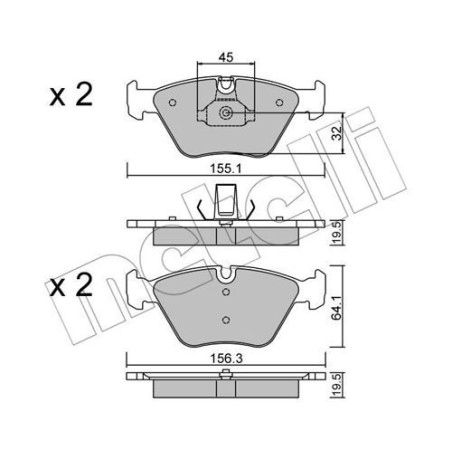 METELLI 22-0207-3 Klocki hamulcowe Przód dla