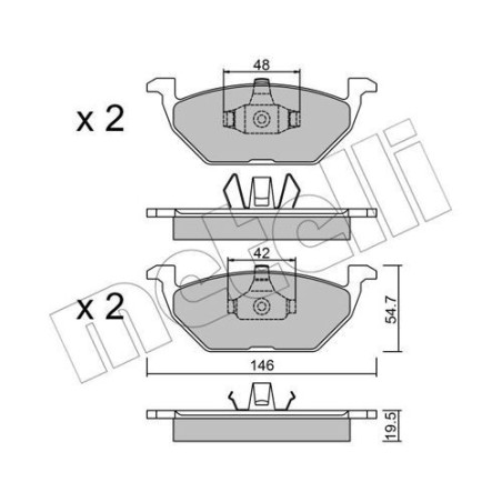 METELLI 22-0211-1 Brake Pads Set Front for