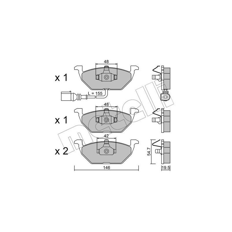 METELLI 22-0211-2 Bremsbeläge Vorne für