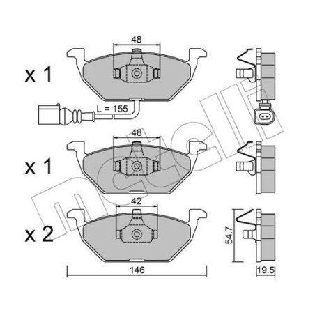 METELLI 22-0211-2 Bremsbeläge Vorne für