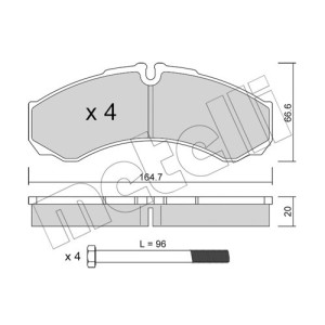 METELLI 22-0212-0 Pastillas de freno Delantero para