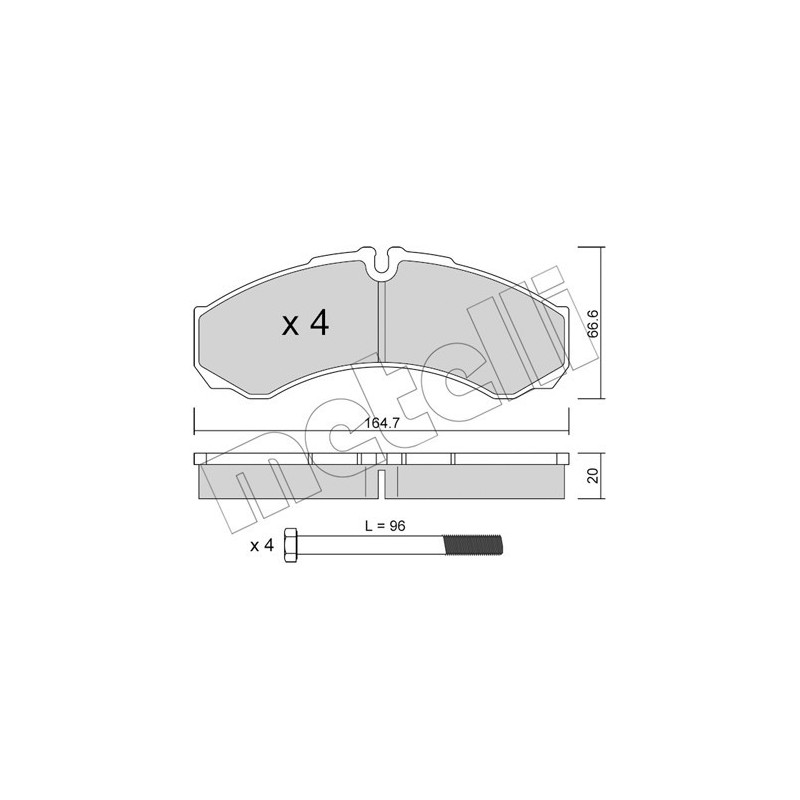 METELLI 22-0212-0 Bremsbeläge Vorne für