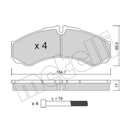 METELLI 22-0212-3 Brake Pads Set