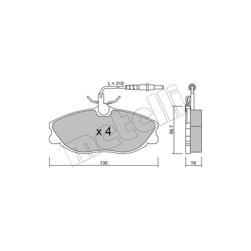 METELLI 22-0214-0 Bremsbeläge Vorne für