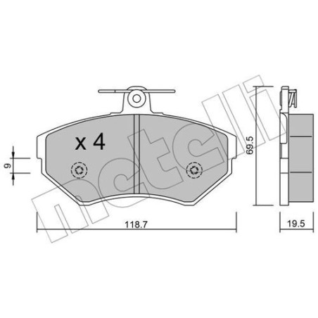 METELLI 22-0215-0 Brzdové platničky Predné pre