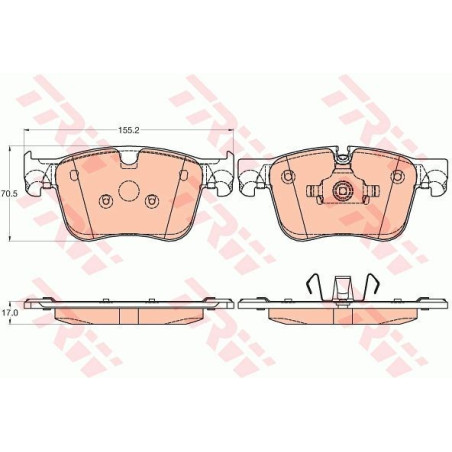 Plaquettes de frein Avant pour Citroen C4 Peugeot 308 TRW GDB2035