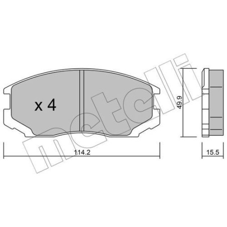 METELLI 22-0221-0 Pastillas de freno Delantero para