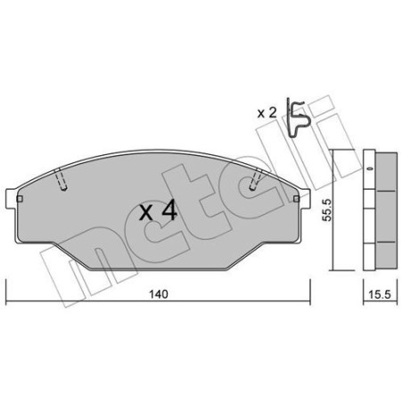 METELLI 22-0227-0 Brzdové platničky Predné pre