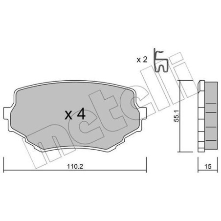 METELLI 22-0249-0 Brake Pads Set