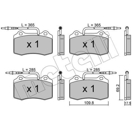 METELLI 22-0251-1 Brake Pads Set