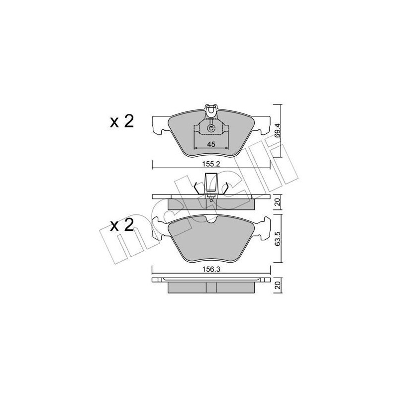METELLI 22-0252-0 Bremsbeläge Vorne für
