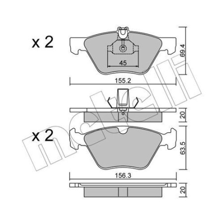 METELLI 22-0252-0 Brake Pads Set Front for