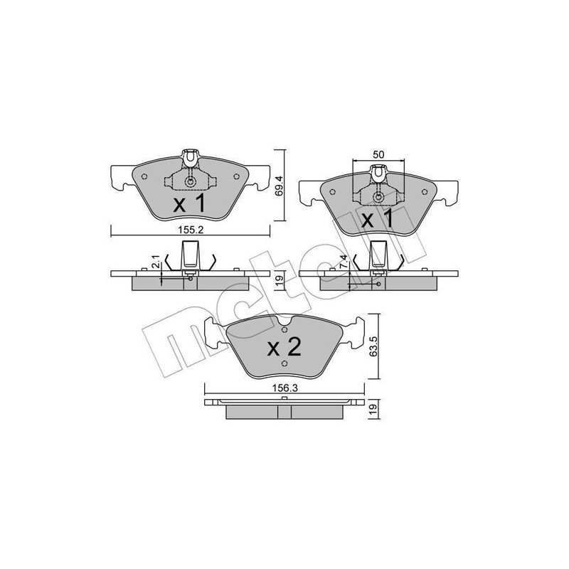 METELLI 22-0252-1 Bremsbeläge Vorne für