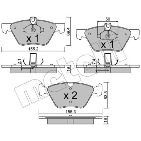 METELLI 22-0252-1 Brzdové platničky Predné pre