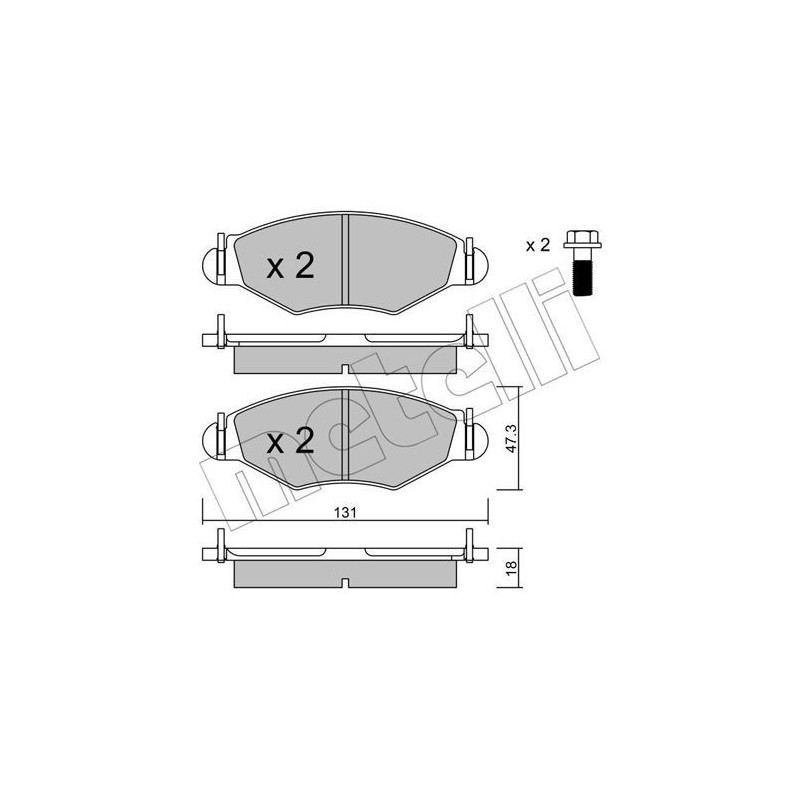METELLI 22-0254-1 Brake Pads Set Front for