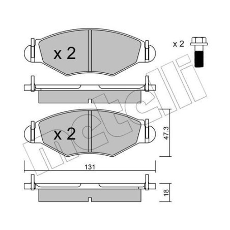 METELLI 22-0254-1 Brzdové platničky Predné pre