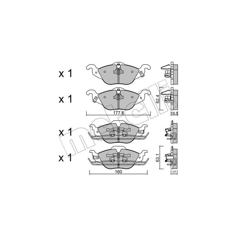 METELLI 22-0257-0 Plaquettes de frein Avant pour