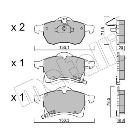METELLI 22-0258-0 Brzdové destičky