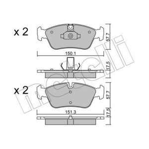 METELLI 22-0260-0 Klocki hamulcowe Przód dla