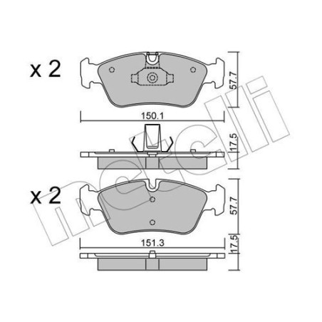 METELLI 22-0260-0 Pastillas de freno Delantero para