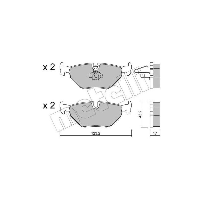 METELLI 22-0261-0 Brake Pads Set Rear for