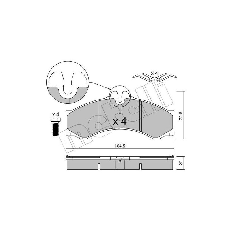 METELLI 22-0262-0 Bremsbeläge Hinten für