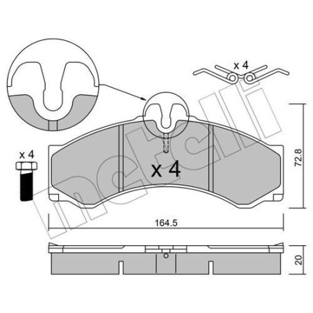 METELLI 22-0262-0 Klocki hamulcowe Tył dla