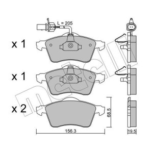 METELLI 22-0263-1 Bremsbeläge Vorne für