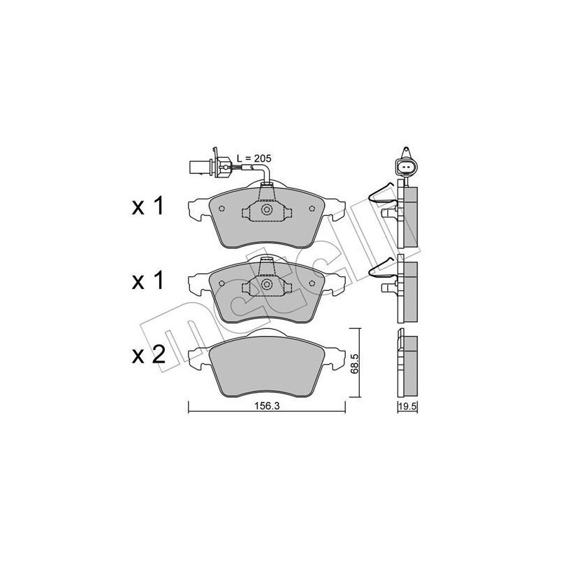 METELLI 22-0263-1 Bremsbeläge Vorne für