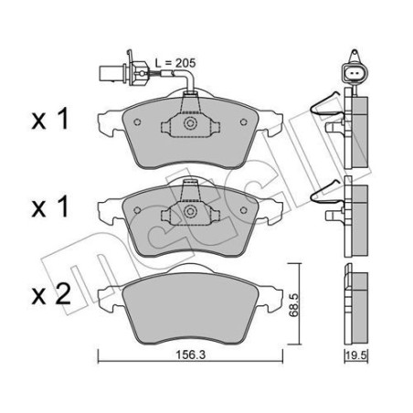 METELLI 22-0263-1 Brzdové destičky Přední pro