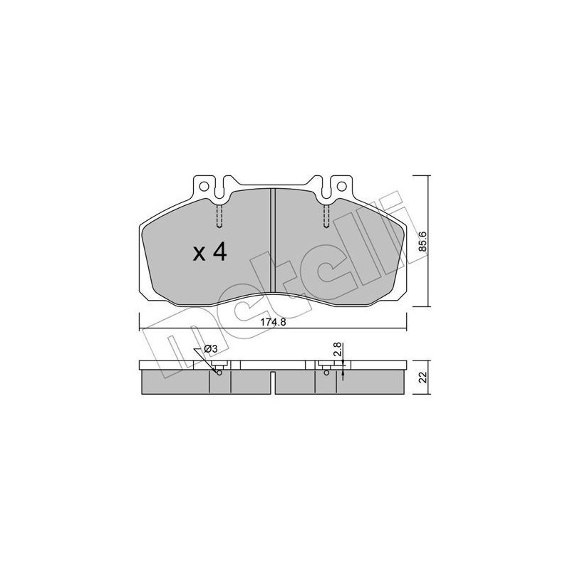 METELLI 22-0267-0 Bremsbeläge Vorne für
