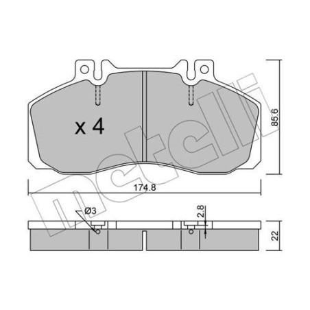 METELLI 22-0267-0 Pastillas de freno Delantero para