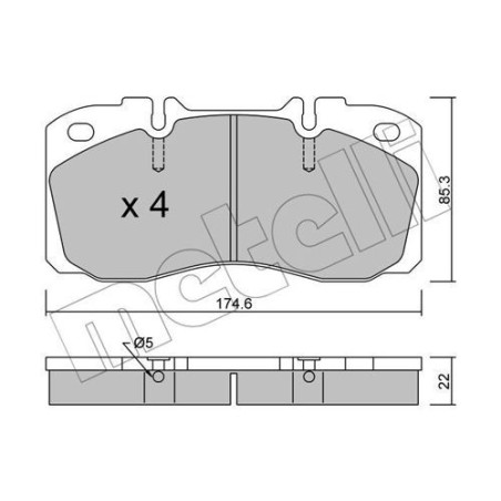 METELLI 22-0268-0 Pastiglie freno Anteriore per