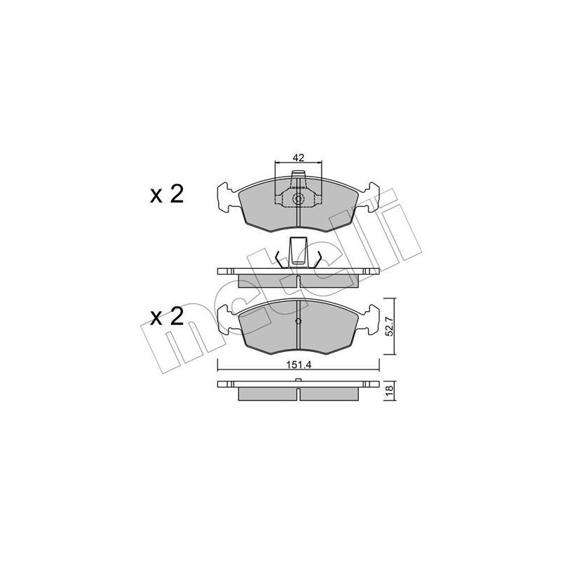 METELLI 22-0274-3 Bremsbeläge Vorne für