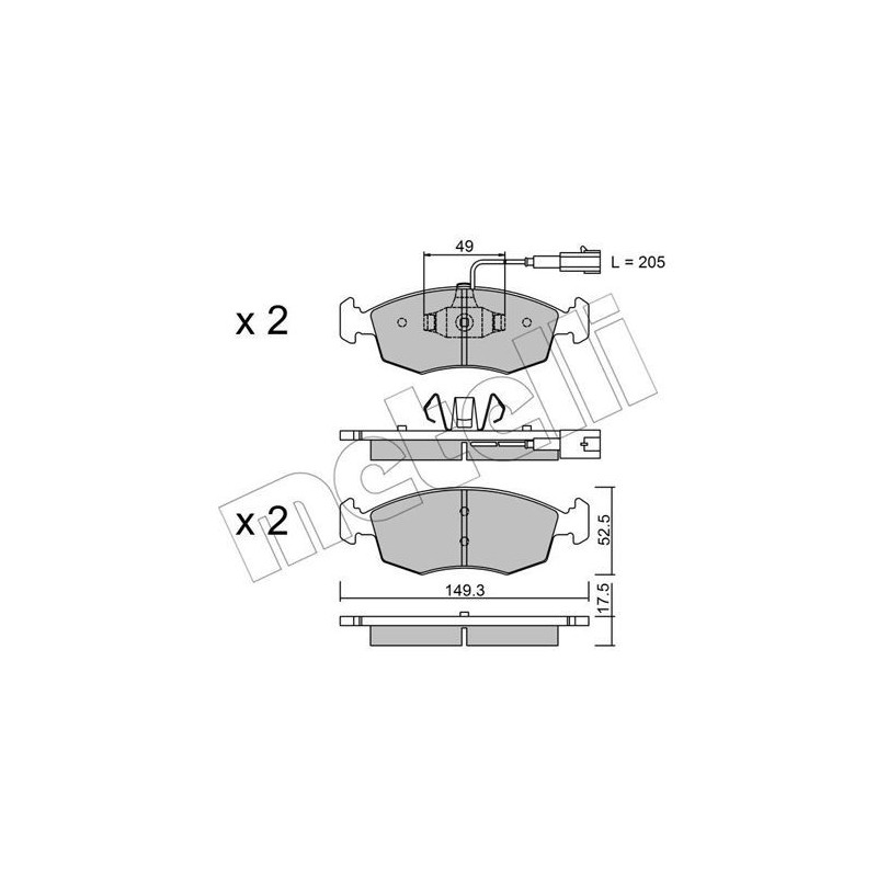METELLI 22-0274-4 Brake Pads Set Front for