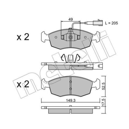 METELLI 22-0274-4 Klocki hamulcowe Przód dla