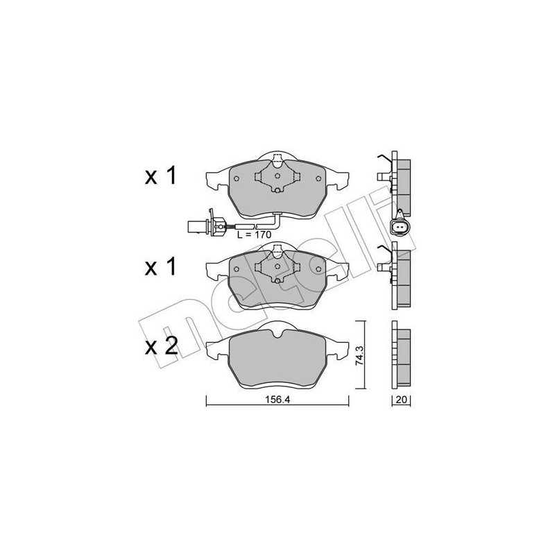 METELLI 22-0279-1 Bremsbeläge Vorne für
