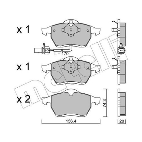 METELLI 22-0279-1 Pastiglie freno Anteriore per