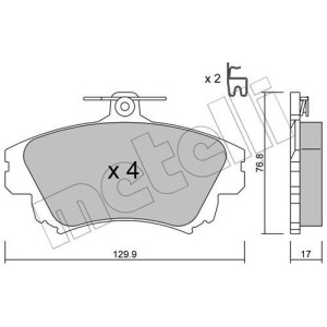 METELLI 22-0286-0 Brzdové platničky Predné pre