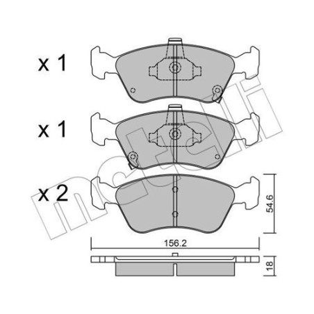 METELLI 22-0287-0 Brzdové destičky