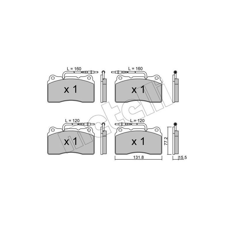 METELLI 22-0288-3 Bremsbeläge