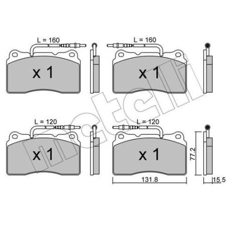 METELLI 22-0288-3 Brake Pads Set