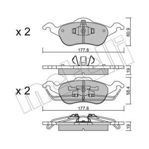 METELLI 22-0291-0 Pastillas de freno Delantero para