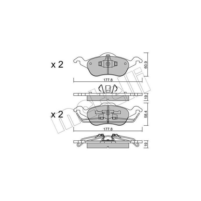 METELLI 22-0291-0 Brzdové platničky Predné pre